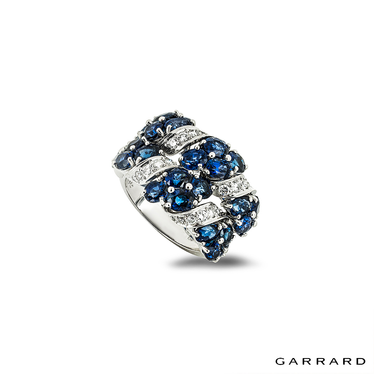 Garrard White Gold Sapphire & Diamond Ring Garrard White Gold Sapphire & Diamond Ring